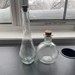 2 glass bottles